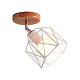 Modern Metal Hexagon Ceiling Light - Gray/White/Pink/Yellow/Blue/Green Semi Flush Mount For Bedroom