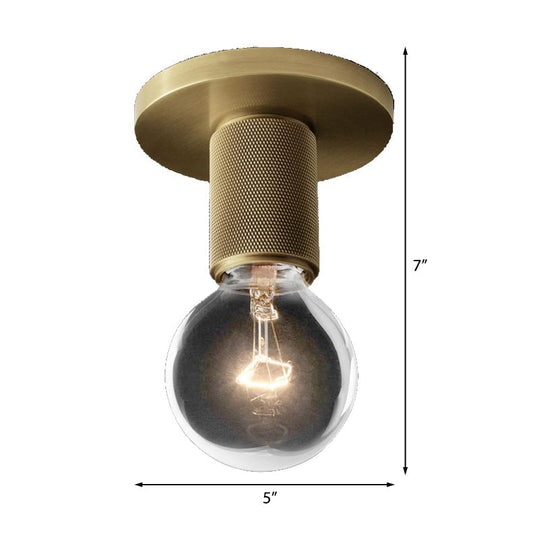 Modern Glass Flush Pendant Ceiling Light In Brass For Balcony - Globe Cone Cylinder Trumpet Shapes