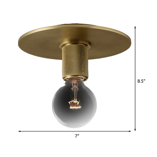 Modern Glass Flush Pendant Ceiling Light In Brass For Balcony - Globe Cone Cylinder Trumpet Shapes