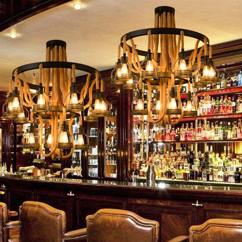 Metallic Chandelier - 4/6/14 Lights Circular Design Black Perfect For Restaurants And Ceilings 14 /