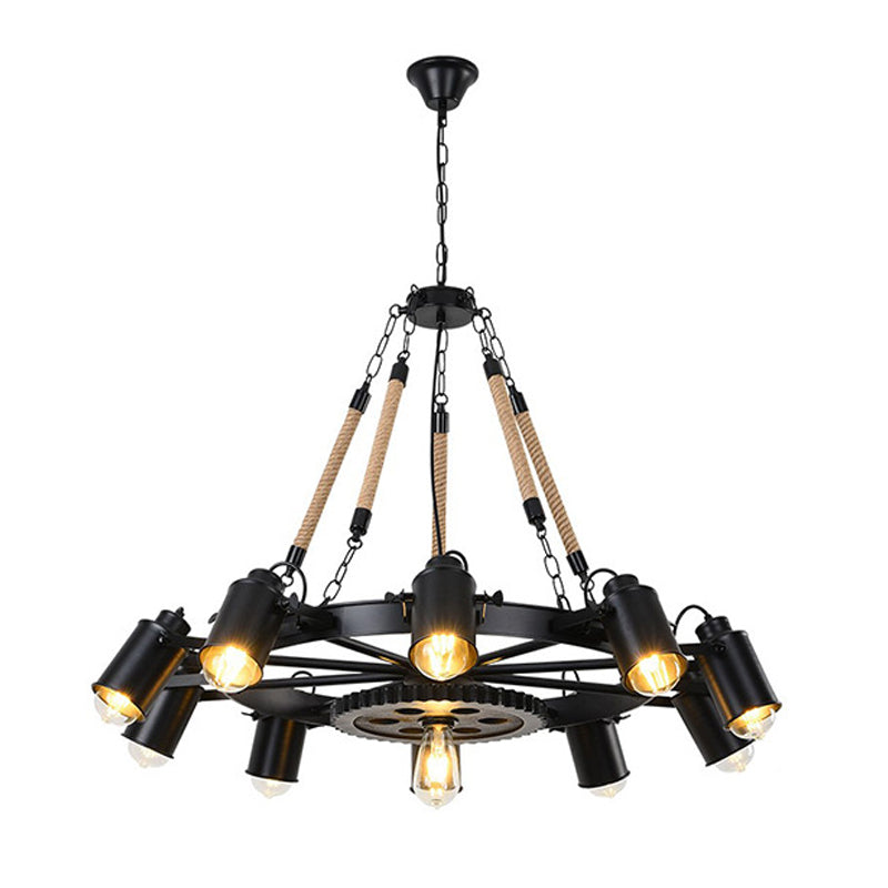 Metallic Factory Tube Chandelier Pendant Light Fixture - 7/9/11 Lights In Black For Dining Room 11 /
