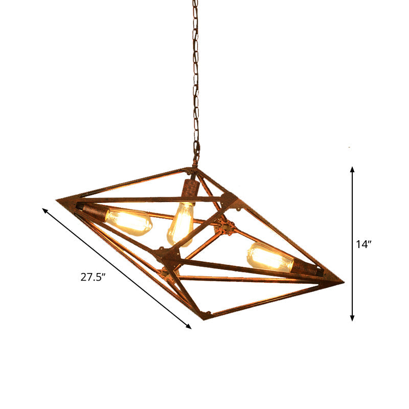 Vintage Rustic Dining Room Chandelier - Metallic 2/3 Lights 12’/27.5’ W