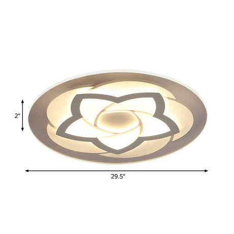 Flower Flush Light Modern Acrylic Ultra Thin Led Ceiling - Ideal For Bedroom 16/19.5/23.5/29.5 W