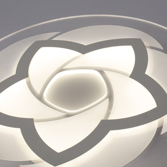 Flower Flush Light Modern Acrylic Ultra Thin Led Ceiling - Ideal For Bedroom 16/19.5/23.5/29.5 W