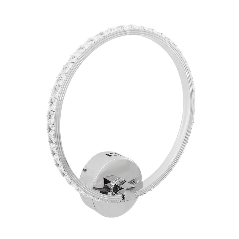 Translucent Crystal Sconce Light - Modern Led Wall Lighting Fixture | Chrome Finish 6/8/10 H