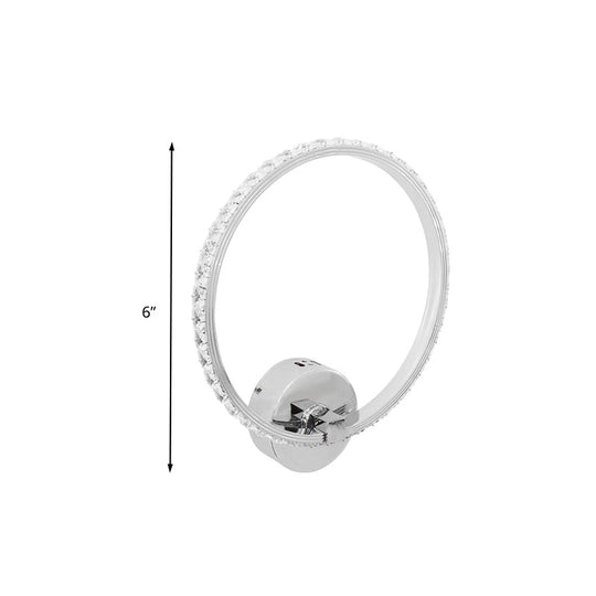 Translucent Crystal Sconce Light - Modern Led Wall Lighting Fixture | Chrome Finish 6/8/10 H