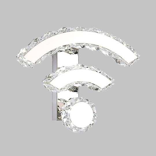 Modern Wifi Wall Mounted Black Crystal Led Sconce With Warm/White Lighting