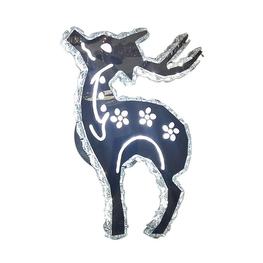 Minimalistic Led Bedroom Wall Sconce With Deer Crystal Shade - Warm/White Light Options