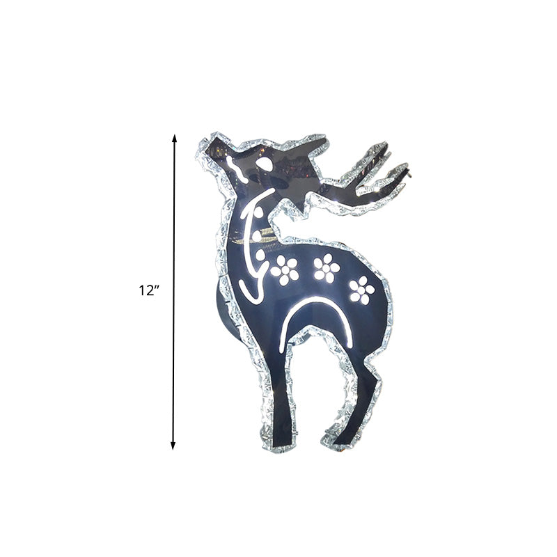 Minimalistic Led Bedroom Wall Sconce With Deer Crystal Shade - Warm/White Light Options