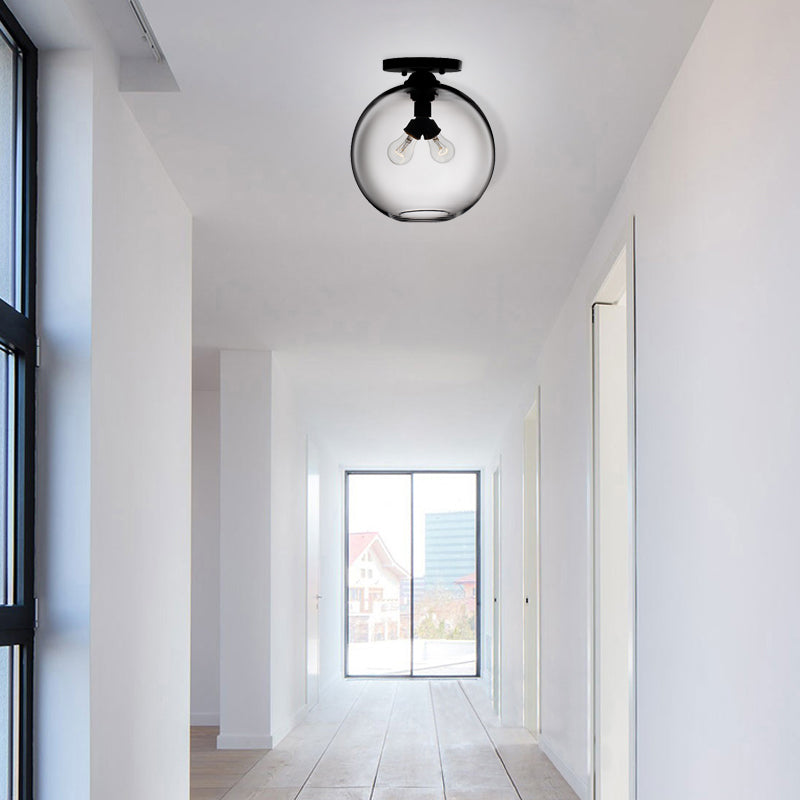 Modern 2-Head Flushmount Ceiling Lamp With Colorful Glass Shades - Global Mounted Light

Or

Global