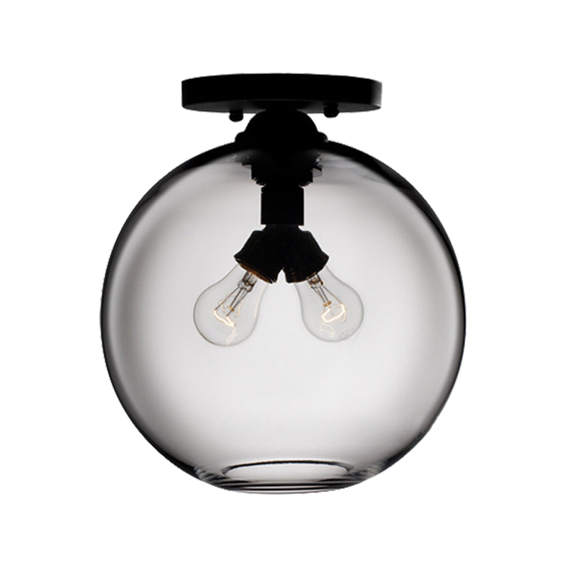 Modern 2 - Head Flushmount Ceiling Lamp With Colorful Glass Shades - Global Mounted Light’ Or