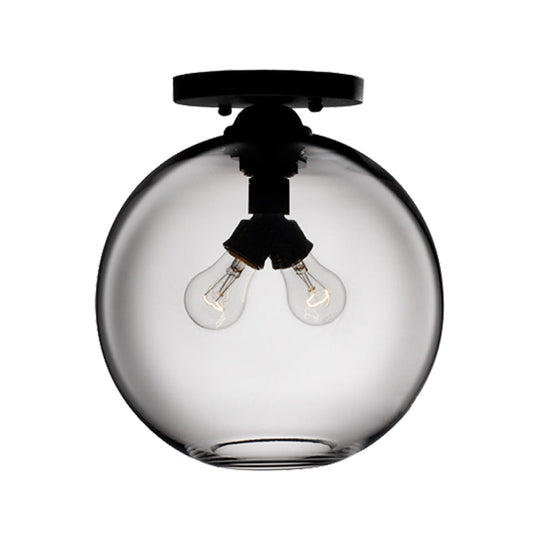 Modern 2 - Head Flushmount Ceiling Lamp With Colorful Glass Shades - Global Mounted Light’ Or