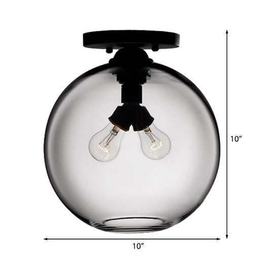 Modern 2 - Head Flushmount Ceiling Lamp With Colorful Glass Shades - Global Mounted Light’ Or