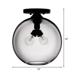 Modern 2-Head Flushmount Ceiling Lamp With Colorful Glass Shades - Global Mounted Light

Or

Global