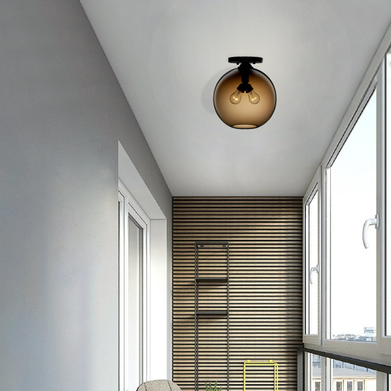 Modern 2-Head Flushmount Ceiling Lamp With Colorful Glass Shades - Global Mounted Light

Or

Global