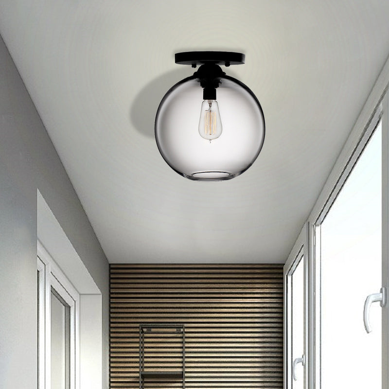 Contemporary Glass Orbit Ceiling Light Fixture - Red/Sky Blue/Amber/Dark Smoke/Coffee 1 Head Indoor