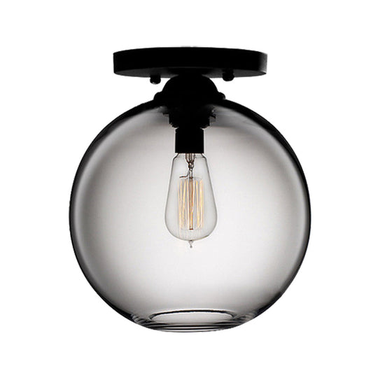 Contemporary Glass Orbit Ceiling Light Fixture - Red/Sky Blue/Amber/Dark Smoke/Coffee 1 Head Indoor