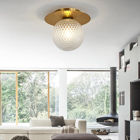 Modern Glass Orbit Ceiling Light Kitchen Flushmount Lamp - Clear/Light-Brown/Cream Single Clear