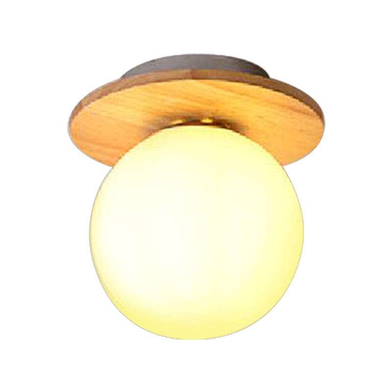 Opal Glass Modern Flushmount Ceiling Lamp With Multi-Color Canopy