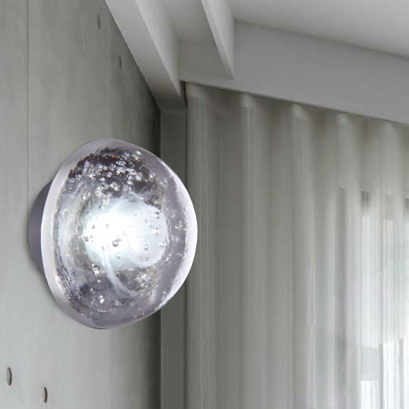 Traditional Clear Crystal Bubble Sconce Wall Lamp - Single Bulb Light Fixture