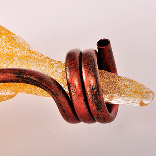 Countryside Leaf Shaped Ceiling Flush Mount Yellow Glass Hallway Light Fixture With 2 Lights