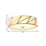 Opal Glass Flush Mount Lamp With Brass Finish - Bedroom Ceiling Fixture (3/4/6 Lights)