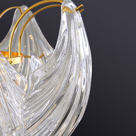 Modern Brass Crystal Ceiling Lamp With 9 Conical Heads For Bedroom