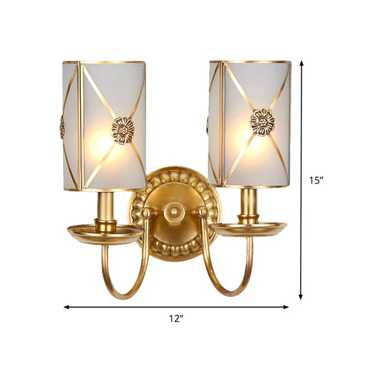Vintage Gold Finish Brass Wall Mount Candle Sconce Lamp With Swag Arm