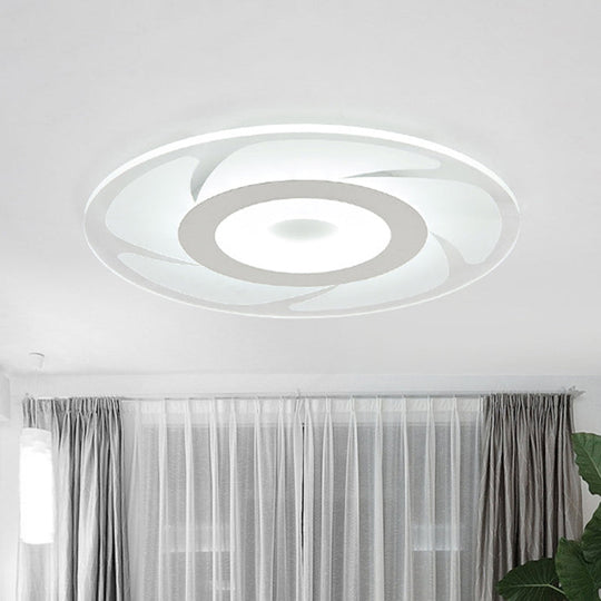 Super Thin Acrylic Windmill Flush Lamp - Modern Style Led Ceiling Mount Light (White/Warm/Inner Warm
