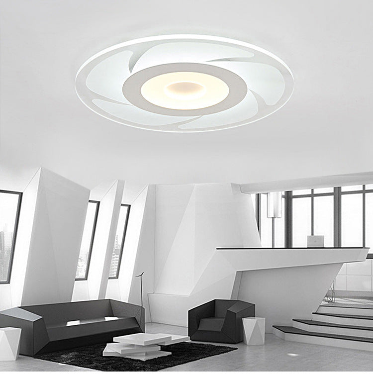 Super Thin Acrylic Windmill Flush Lamp - Modern Style Led Ceiling Mount Light (White/Warm/Inner