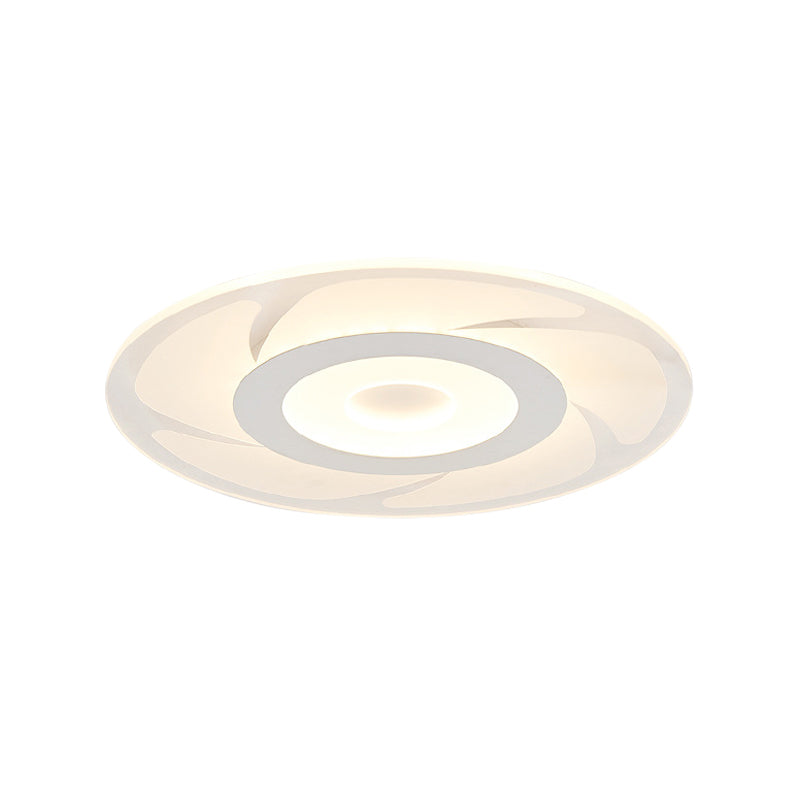 Super Thin Acrylic Windmill Flush Lamp - Modern Style Led Ceiling Mount Light (White/Warm/Inner