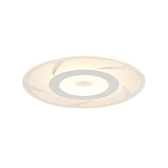 Super Thin Acrylic Windmill Flush Lamp - Modern Style Led Ceiling Mount Light (White/Warm/Inner