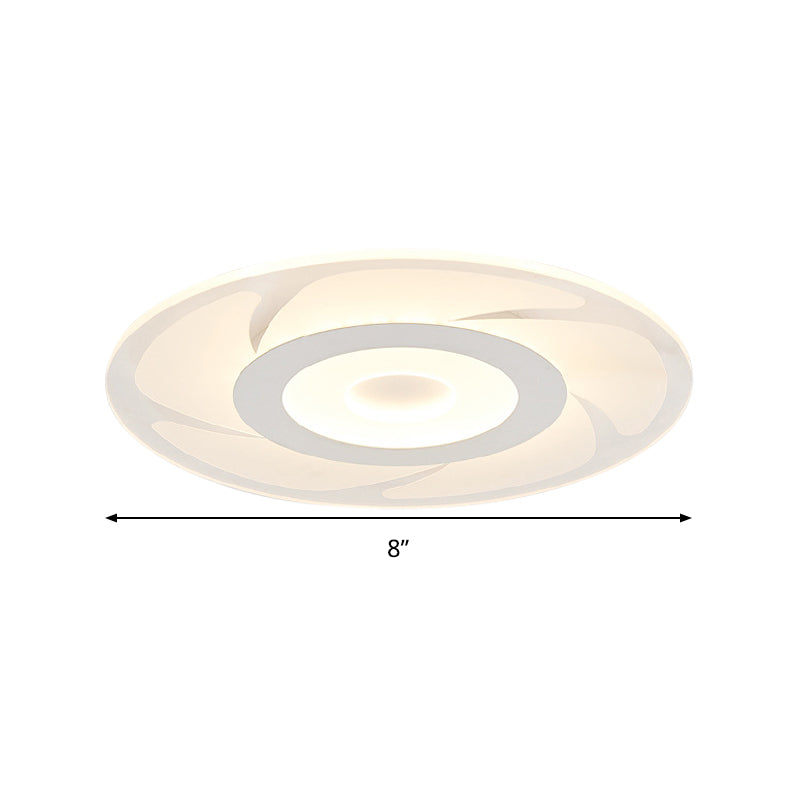 Super Thin Acrylic Windmill Flush Lamp - Modern Style Led Ceiling Mount Light (White/Warm/Inner