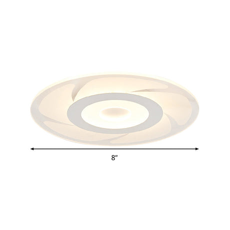 Super Thin Acrylic Windmill Flush Lamp - Modern Style Led Ceiling Mount Light (White/Warm/Inner Warm