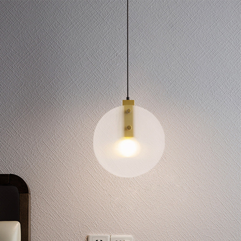 Modernist Gold Orb Pendant Lamp - Clear Glass Suspension Light For Dining Room