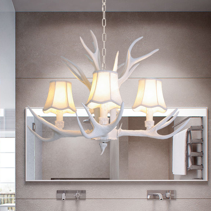 Modern 3/4/5-Light Cone Resin Chandelier Ceiling Lamp - White | Living Room Fixture 4 /