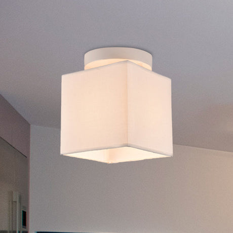 Traditional Black/White Flush Ceiling Mount Light Fixture For Corridor White / Square