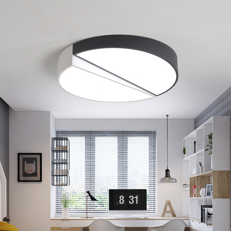 Stylish Half - Round Led Flush Ceiling Light For Dining Room - Macaron Loft Design