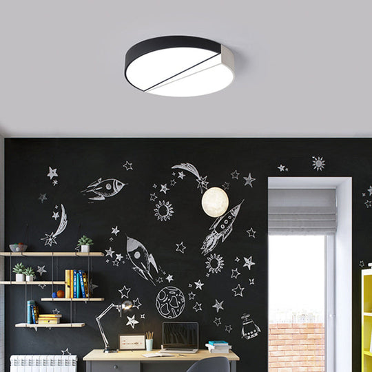 Stylish Half-Round Led Flush Ceiling Light For Dining Room - Macaron Loft Design