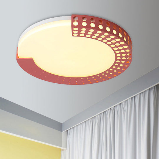 Circle Led Ceiling Light For Baby Room With Half - Ring Acrylic Design
