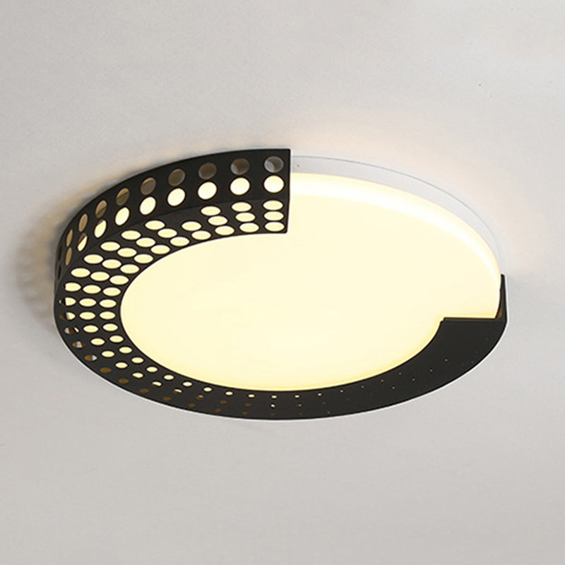 Circle Led Ceiling Light For Baby Room With Half-Ring Acrylic Design