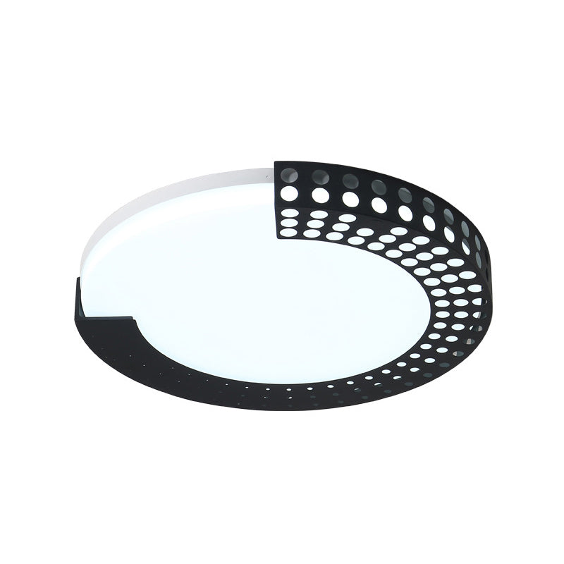 Circle Led Ceiling Light For Baby Room With Half - Ring Acrylic Design