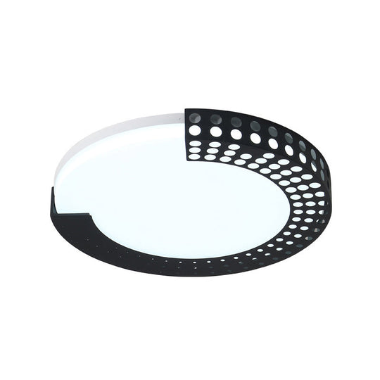 Circle Led Ceiling Light For Baby Room With Half-Ring Acrylic Design