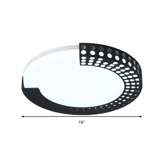 Circle Led Ceiling Light For Baby Room With Half - Ring Acrylic Design