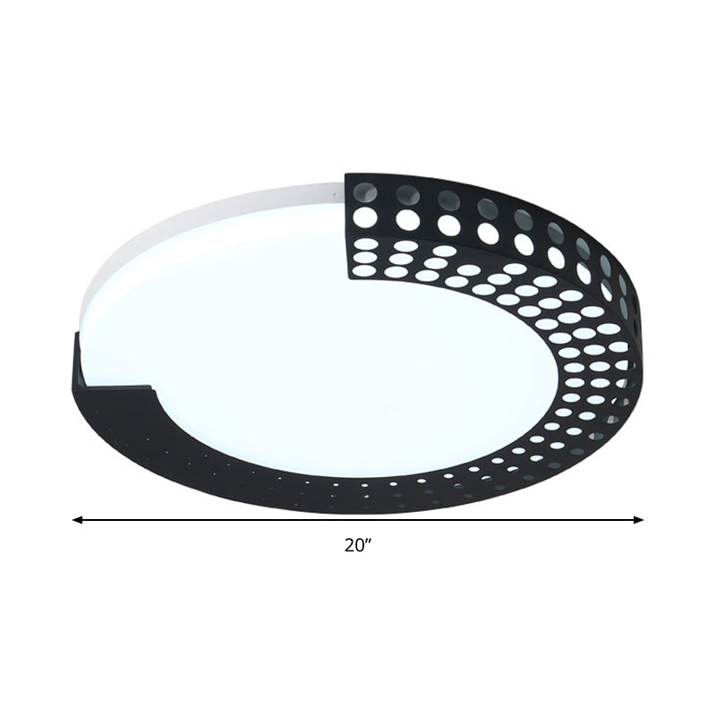Circle Led Ceiling Light For Baby Room With Half - Ring Acrylic Design