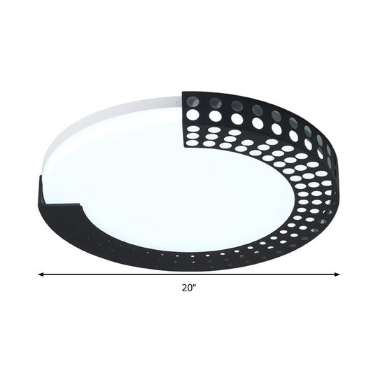 Circle Led Ceiling Light For Baby Room With Half - Ring Acrylic Design