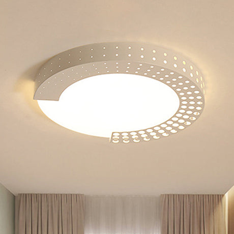 Circle Led Ceiling Light For Baby Room With Half-Ring Acrylic Design