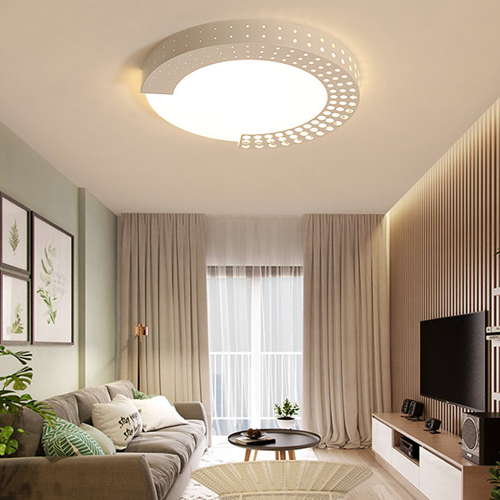 Circle Led Ceiling Light For Baby Room With Half - Ring Acrylic Design