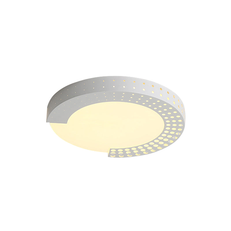 Circle Led Ceiling Light For Baby Room With Half-Ring Acrylic Design