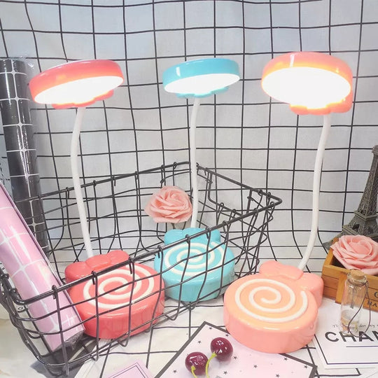 Candy-Styled Study Desk Light With Flexible Gooseneck Perfect For Girls Bedrooms